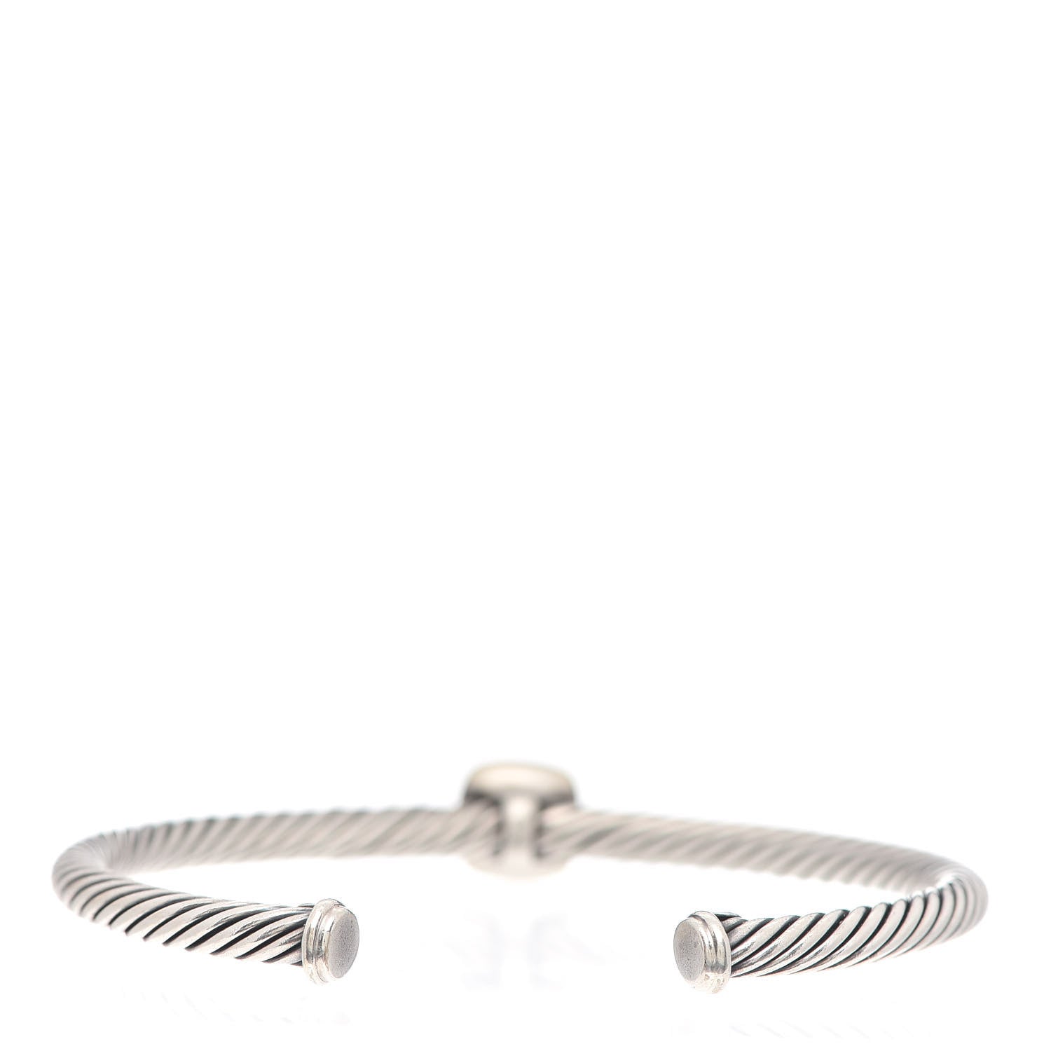David Yurman Sterling Silver 18K Yellow Gold Garnet 4mm Noblesse Cable Bracelet 3 of 4