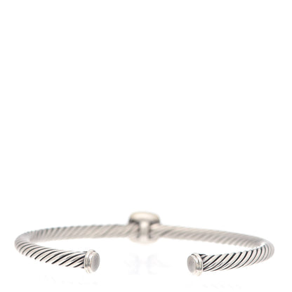David Yurman Sterling Silver 18K Yellow Gold Garnet 4mm Noblesse Cable Bracelet 3 of 4