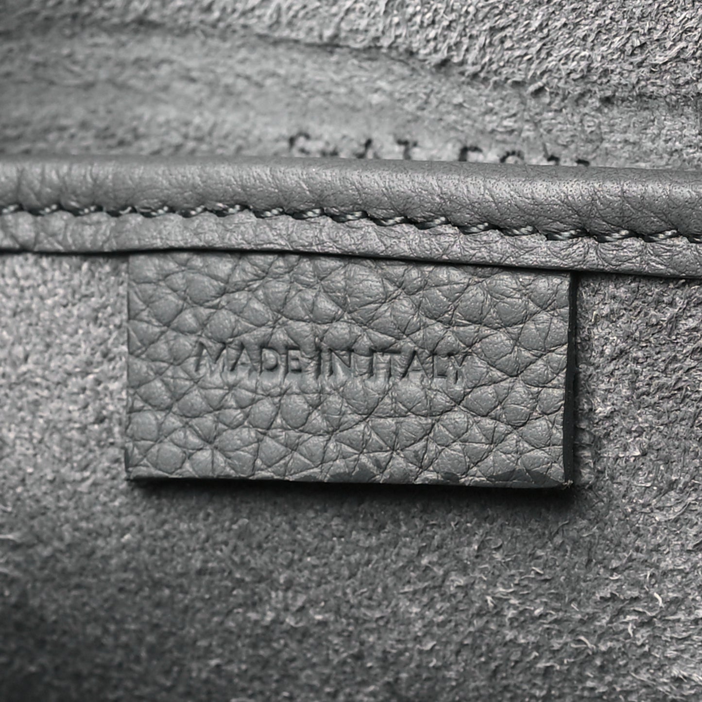 Drummed Calfskin Nano Luggage Kohl