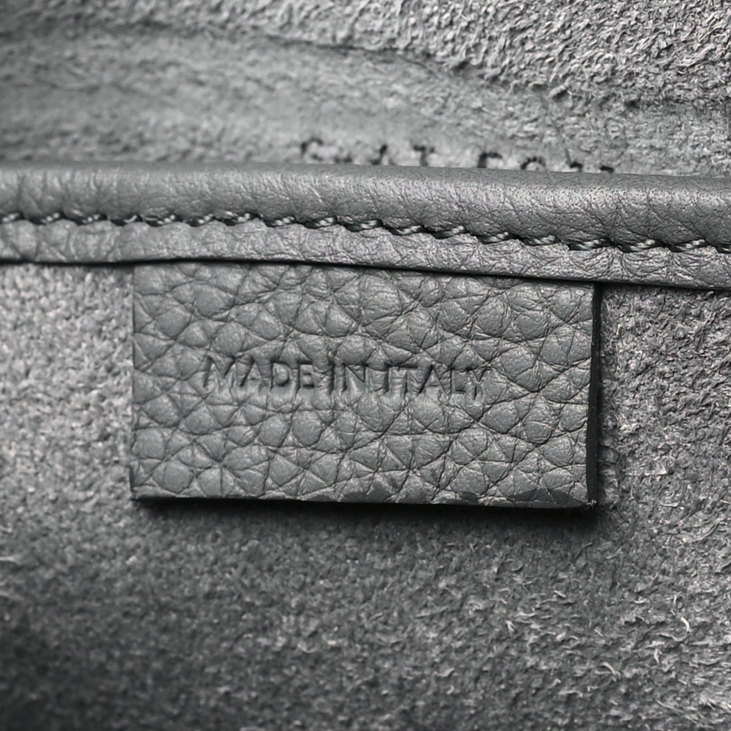 Celine Drummed Calfskin Nano Luggage Kohl 7 of 15