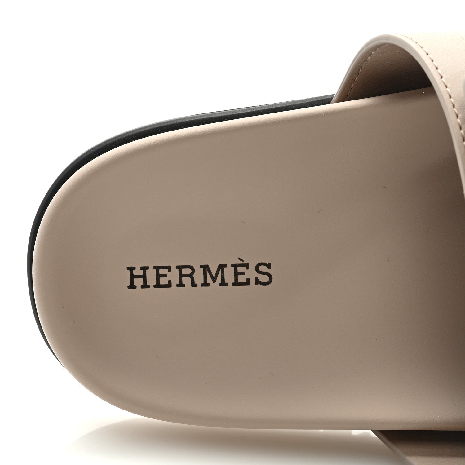 Hermes Calfskin Womens Chypre Sandals 37.5 Beige Mastic 7 of 8