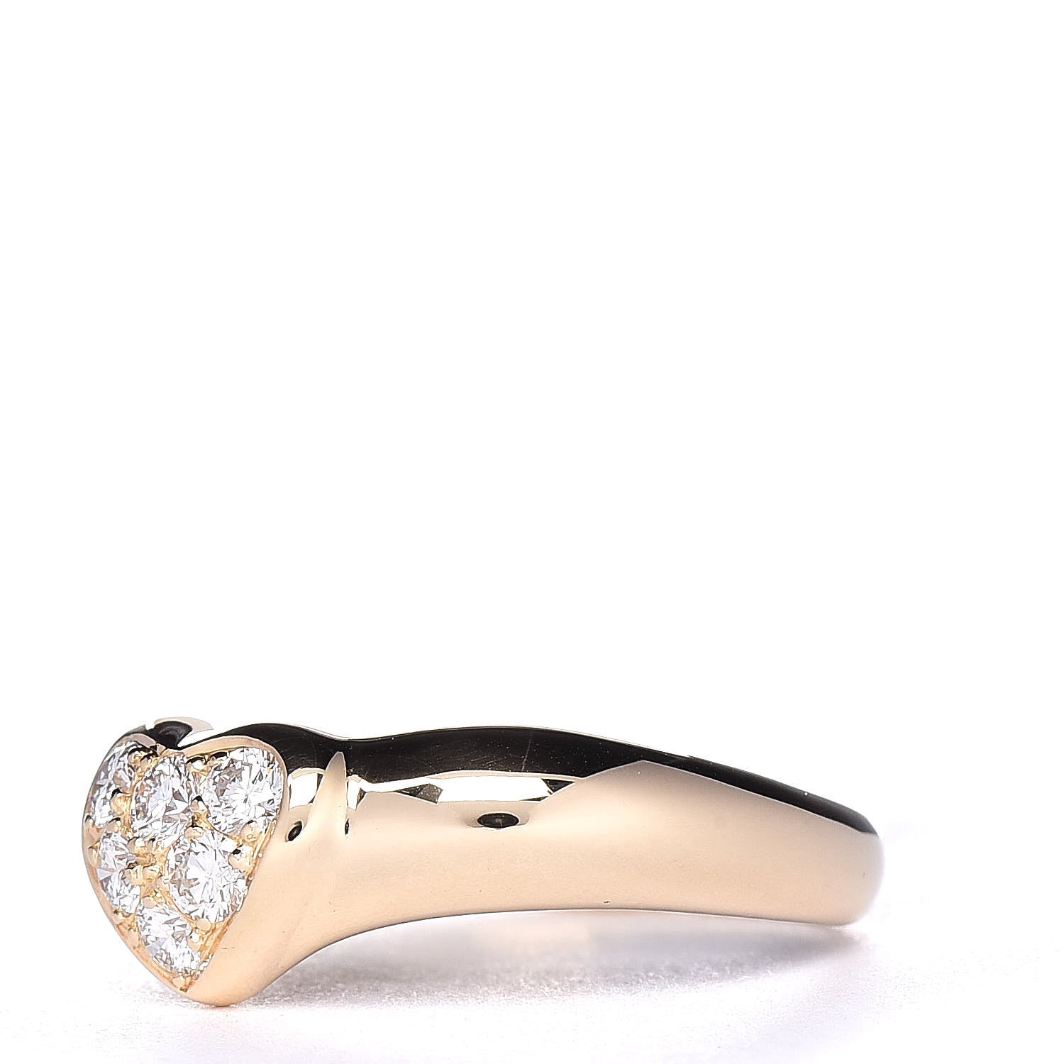 Tiffany 18K Yellow Gold Diamond Heart Band Ring 48 4.5 3 of 7
