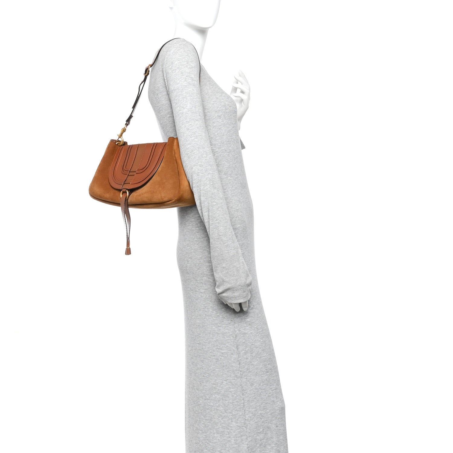 Chloe Shiny Grained Calfskin Small Marcie Clutch Tan 2 of 10