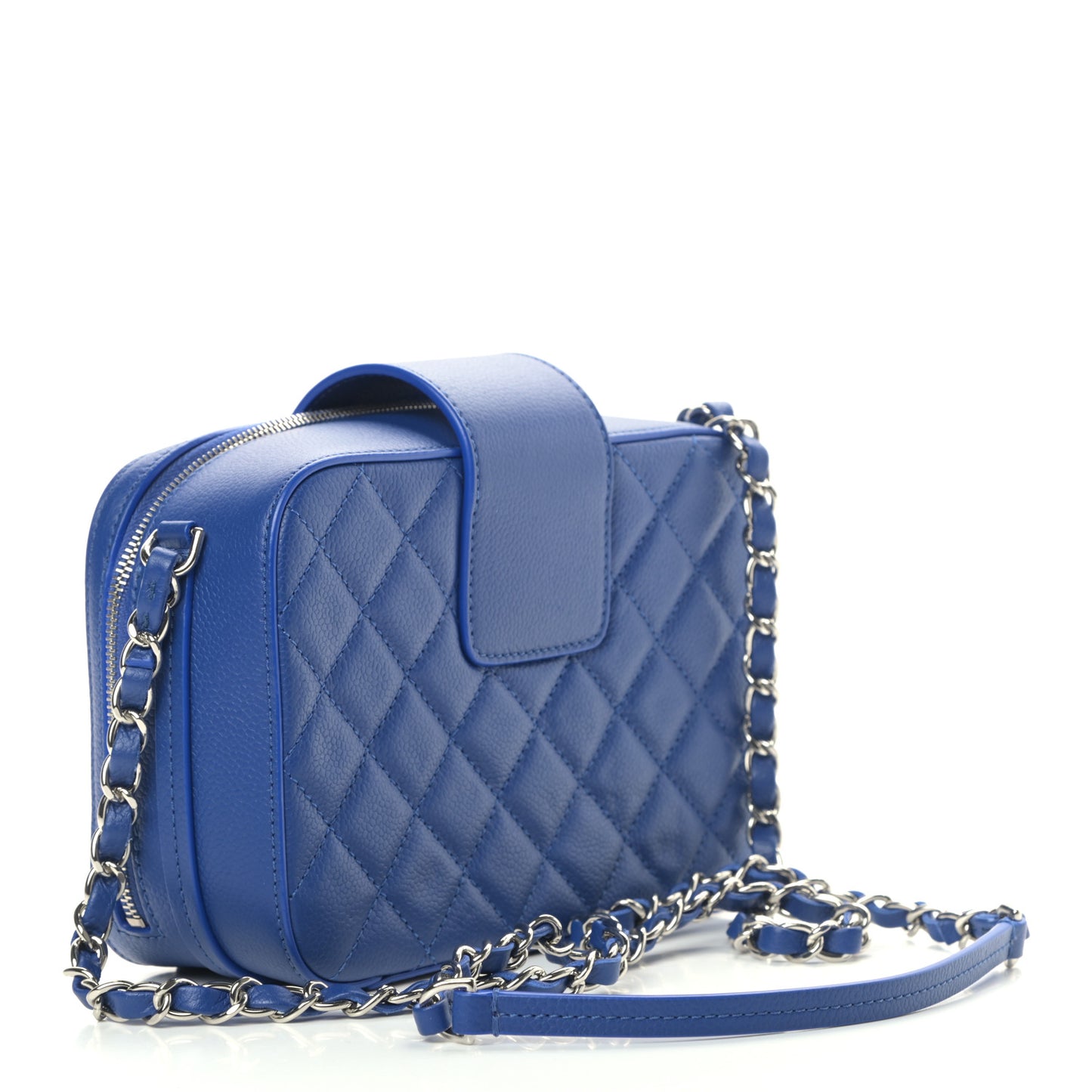 Caviar Quilted CC Box Camera Case Blue