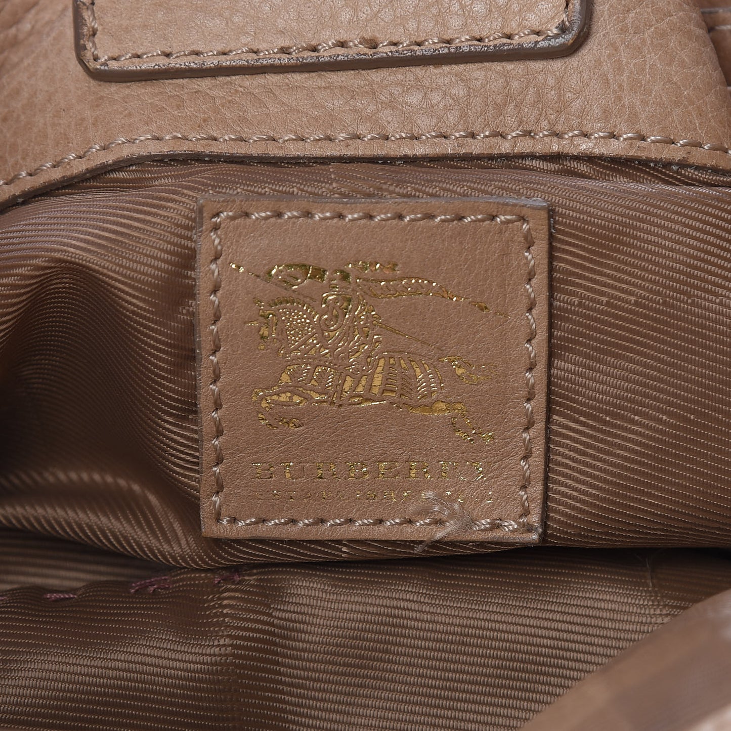 Calfskin Quilted House Check Shoulder Bag Beige