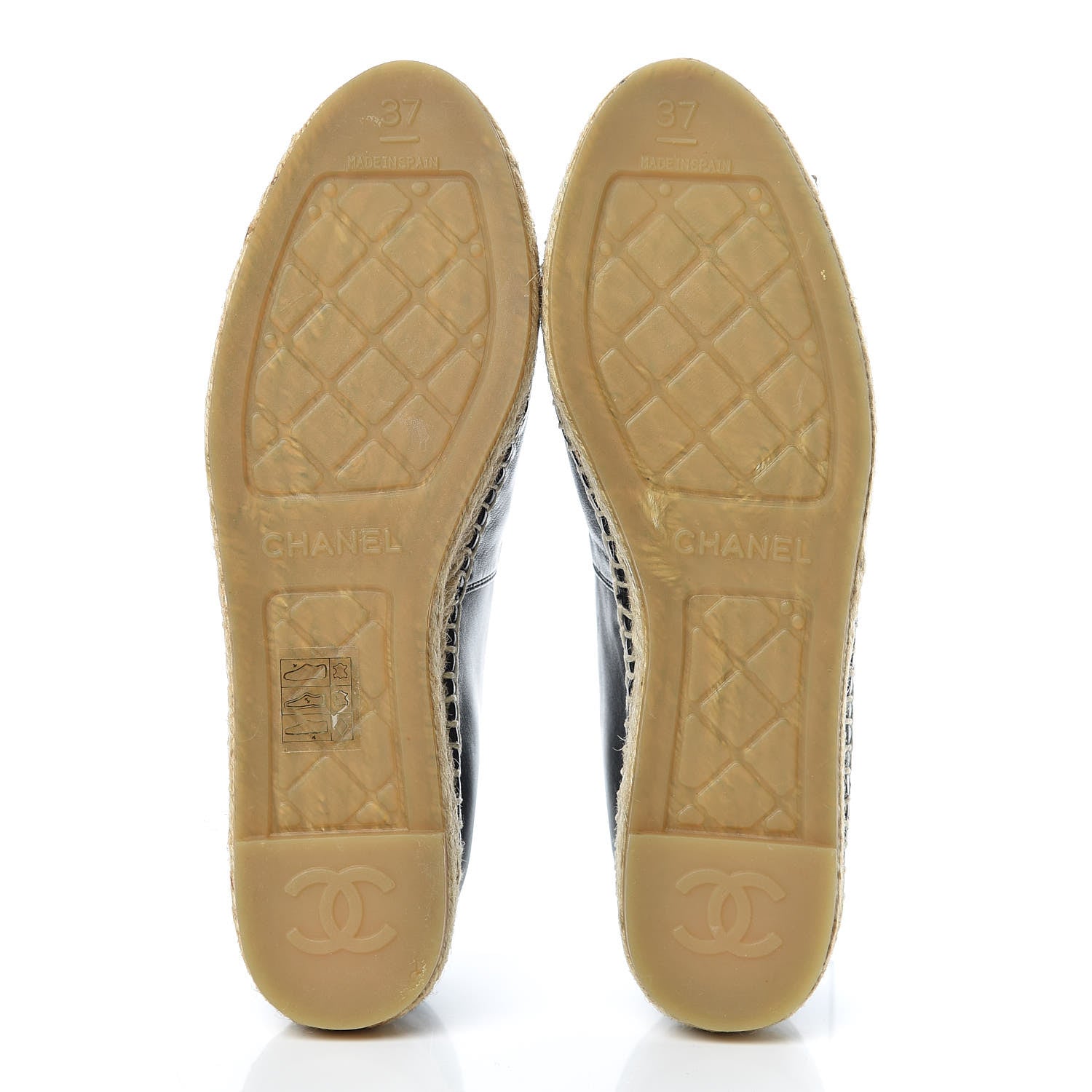 Chanel Lambskin CC Espadrilles 37 Black 8 of 9