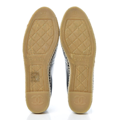 Chanel Lambskin CC Espadrilles 37 Black 8 of 9