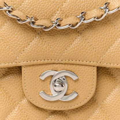 Chanel Caviar Quilted Small Double Flap Dark Beige 9 of 11