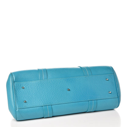 Christian Dior Calfskin Butterfly Pearls Frame Satchel Blue 4 of 11