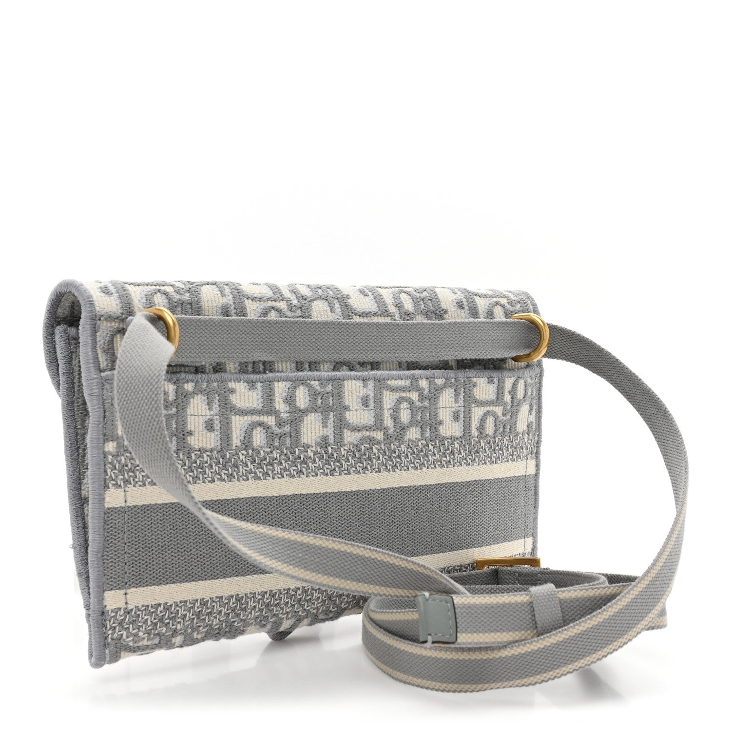 Christian Dior Oblique Slim Saddle Pouch Grey 3 of 10