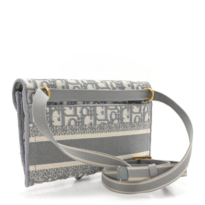 Christian Dior Oblique Slim Saddle Pouch Grey 3 of 10