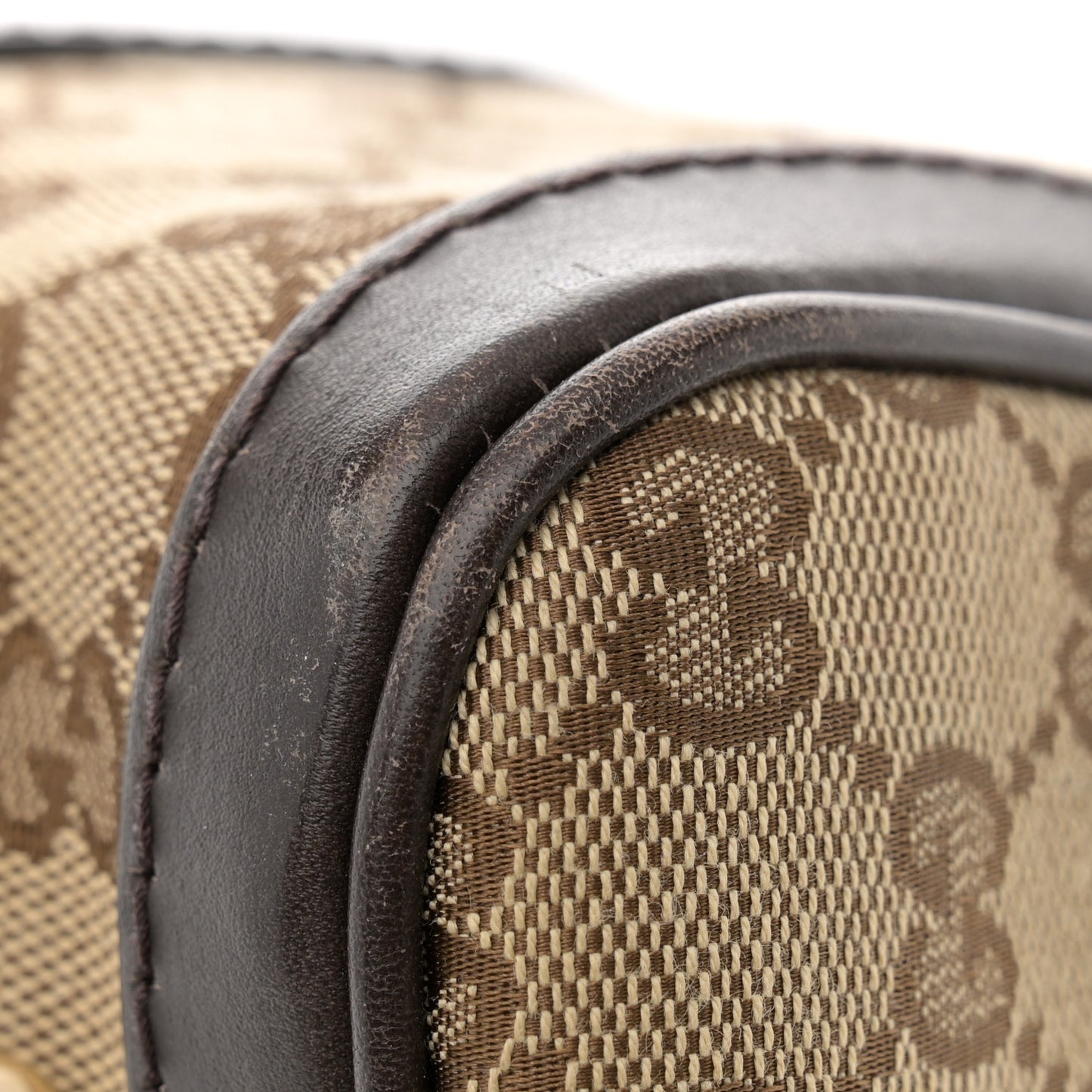 Monogram Selleria Calfskin Vintage Web Medium Boston Beige Ebony Cocoa
