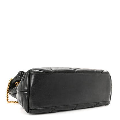 Saint Laurent Lambskin Quilted Small Loulou Puffer Monogram Chain Satchel Black 7 of 17