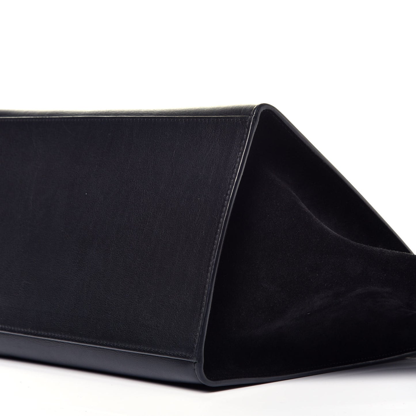 Crocodile Embossed Calfskin Suede Medium Trapeze Black