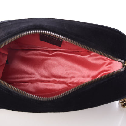 Gucci Velvet Matelasse Small GG Marmont Chain Shoulder Bag Black 5 of 10