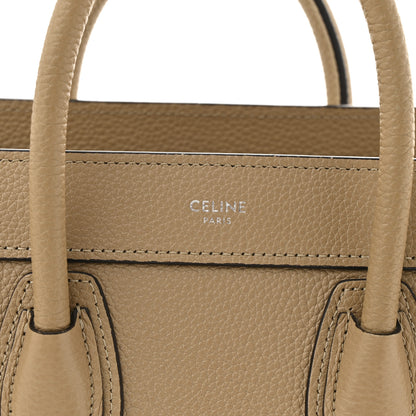 Celine Drummed Calfskin Nano Luggage Dune 9 of 11