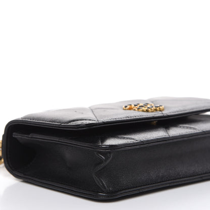 Chanel Goatskin Quilted 19 Wallet On Chain WOC Black 9 of 11