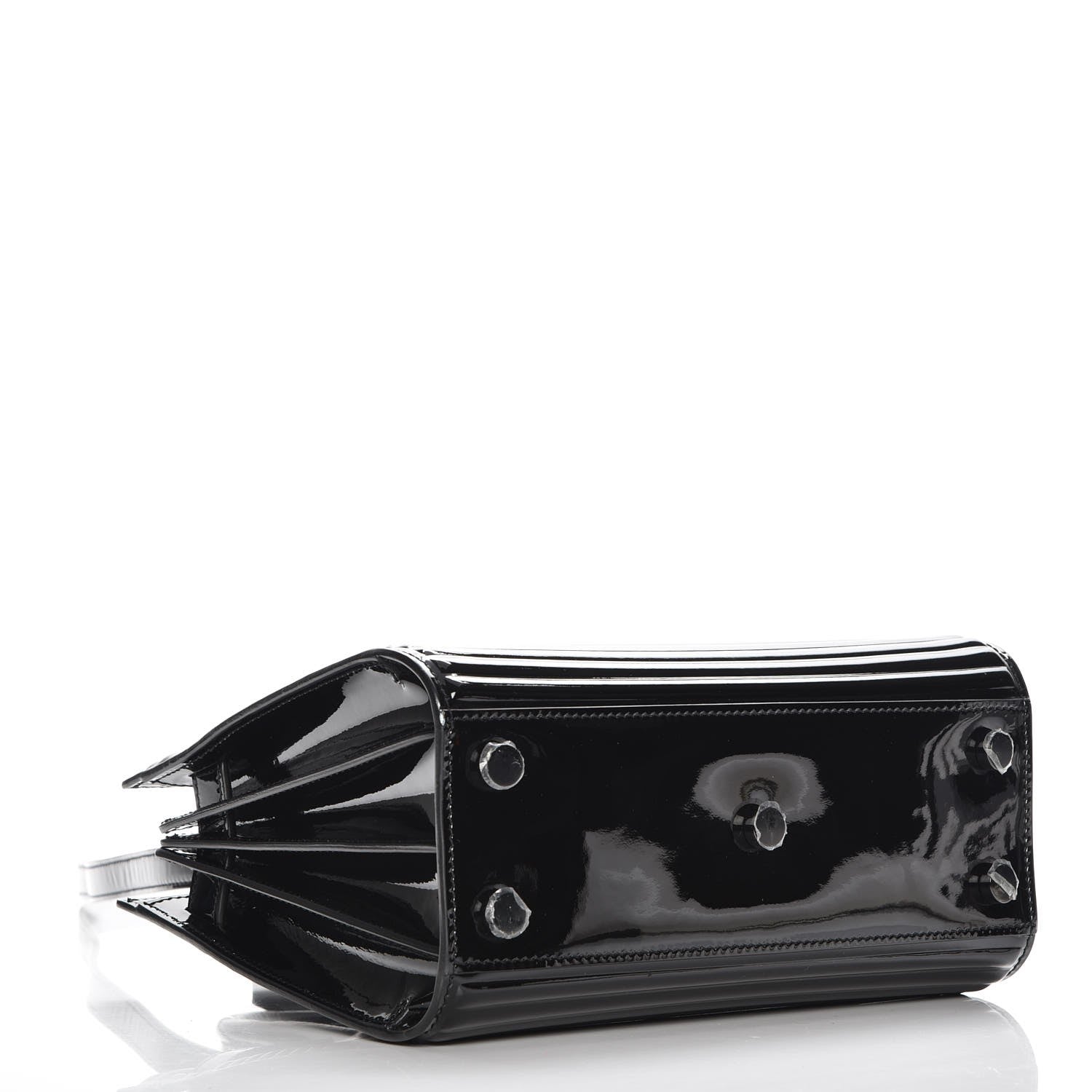Saint Laurent Ribbed Patent Calfskin Nano Sac De Jour Black 5 of 7