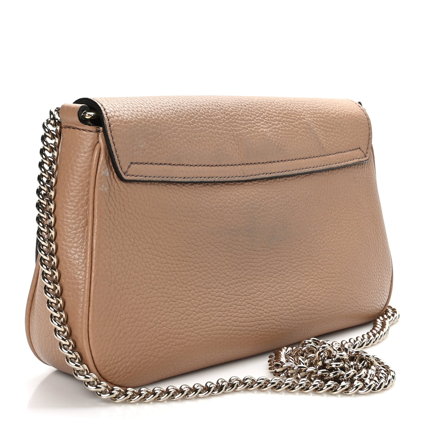 Pebbled Calfskin Medium Soho Flap Crossbody Camelia