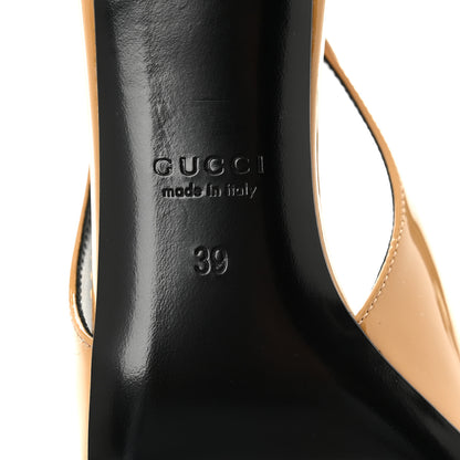 Gucci Patent Signoria 35mm Slingback Pumps 39 Sand 8 of 10