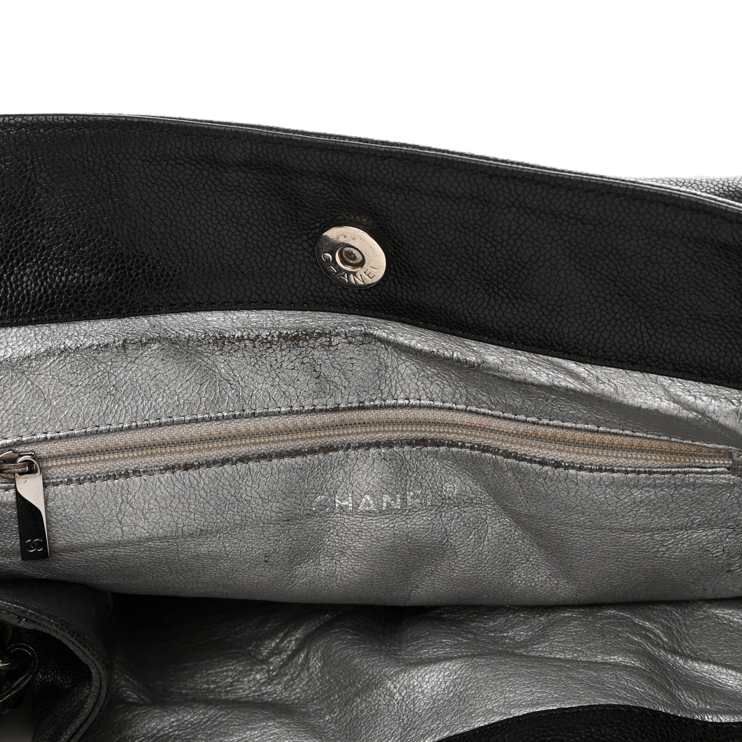 Chanel Glazed Calfskin East West Modern Chain Tote Black 14 of 22