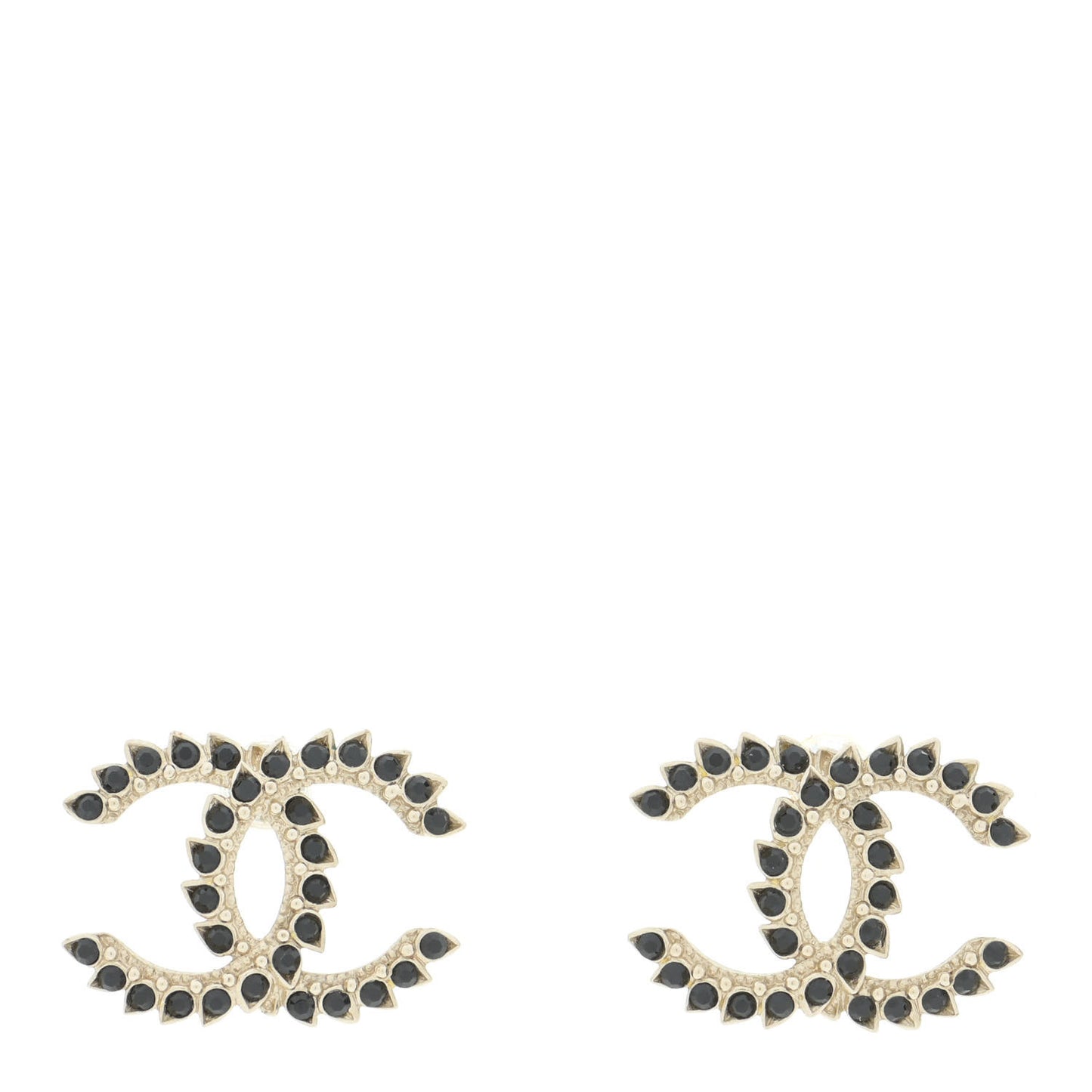 Strass Crystal Dazzling Wheat CC Earrings Black Gold