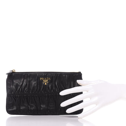 Prada Nappa Gaufre Pouch Black 2 of 11