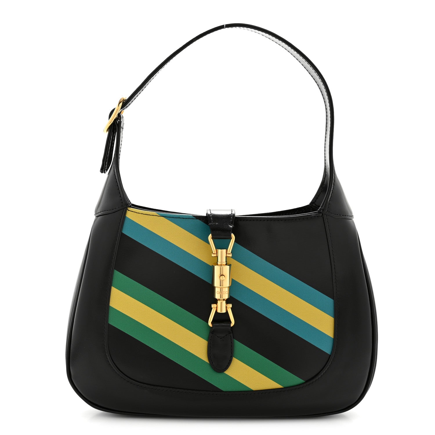 Gucci Boarded Dyana Lux Calfskin Centum Small Jackie 1961 Hobo Black Multicolor 1 of 11