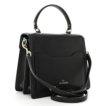 Valentino Garavani Grainy Calfskin Embossed VLTN Uptown Top Handle Bag Black 3 of 10