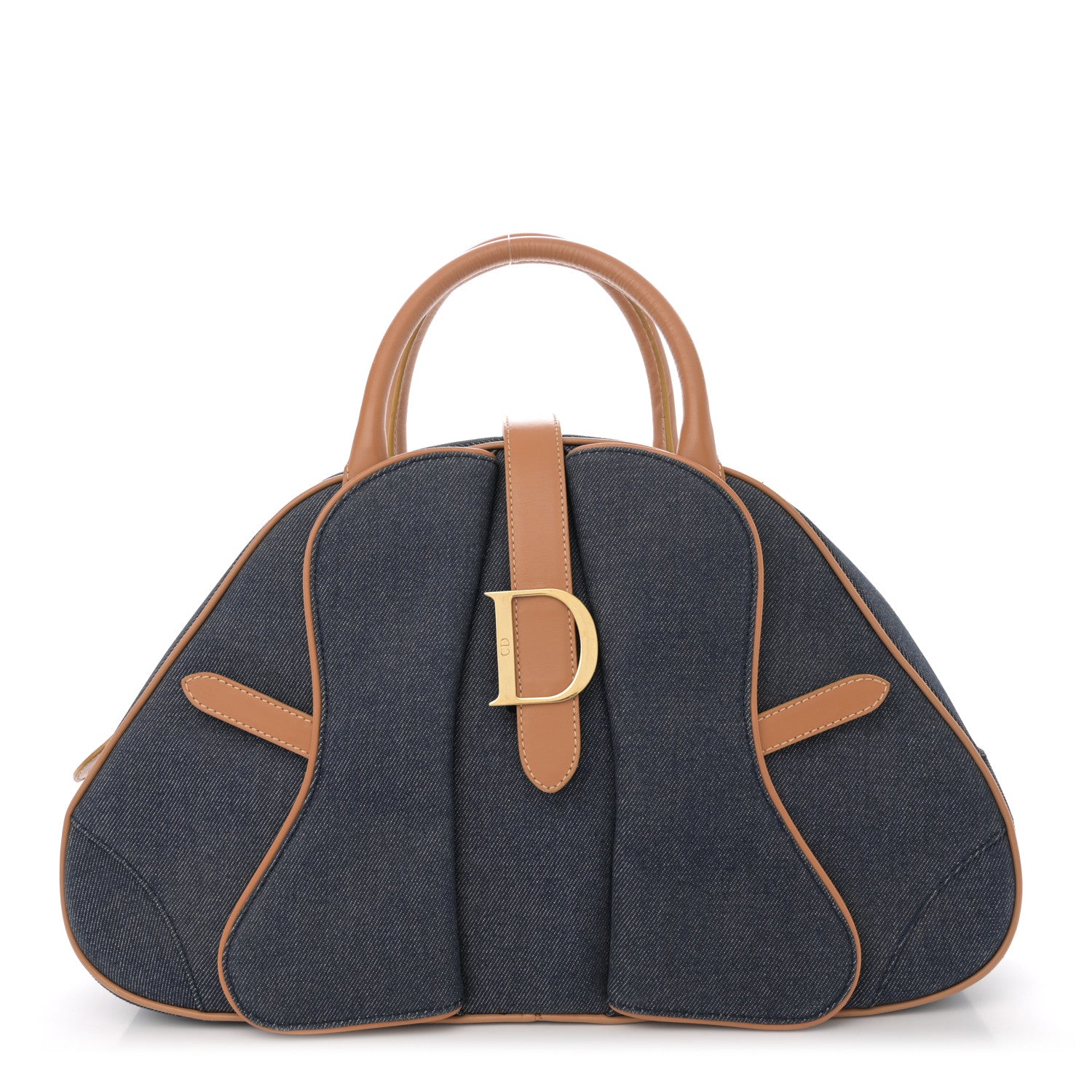 Christian Dior Denim Calfskin Saddle Bowler Blue 1 of 13