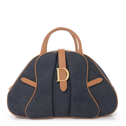 Christian Dior Denim Calfskin Saddle Bowler Blue 1 of 13