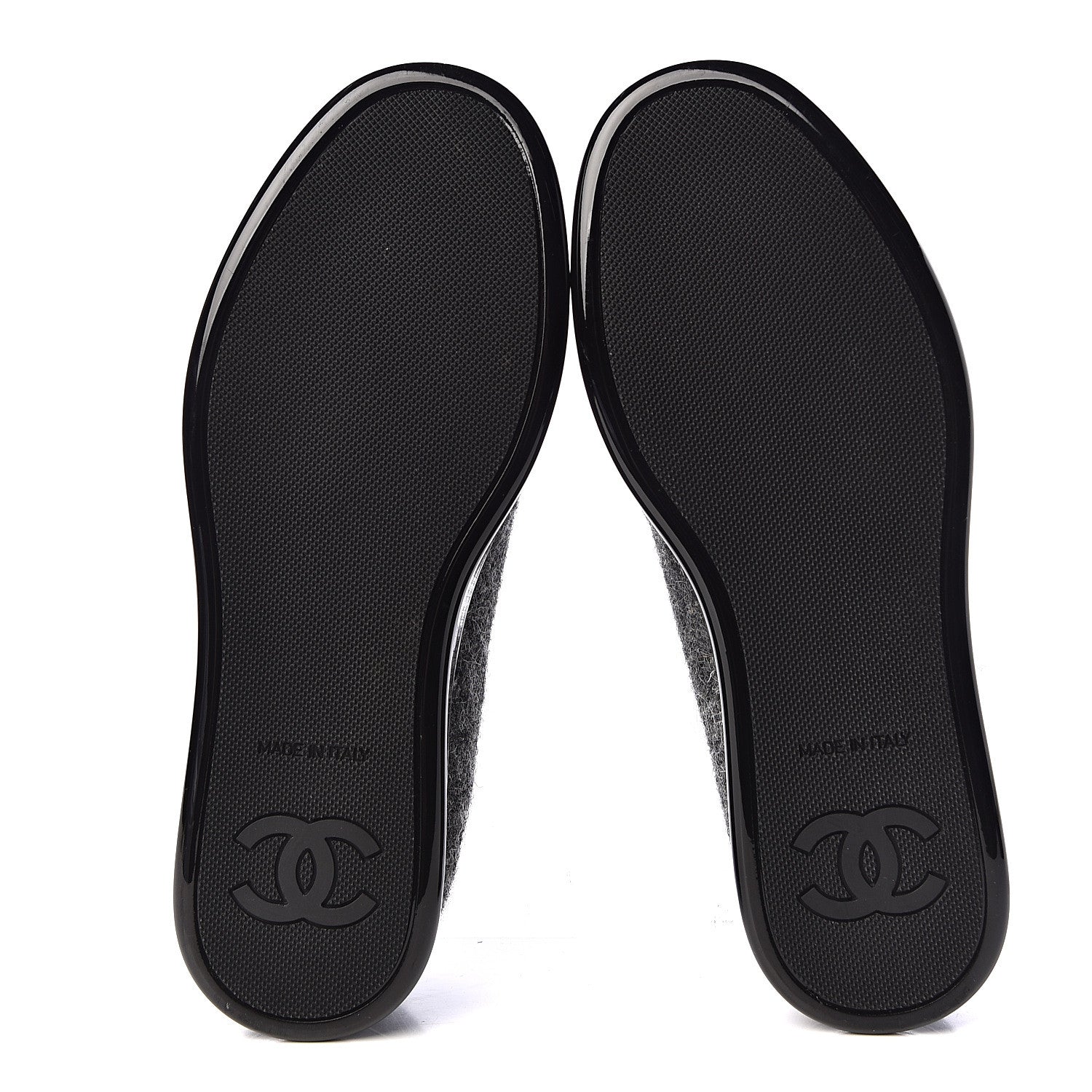 Chanel Fabric Calfskin Low Top Sneakers 39 Dark Grey 8 of 9