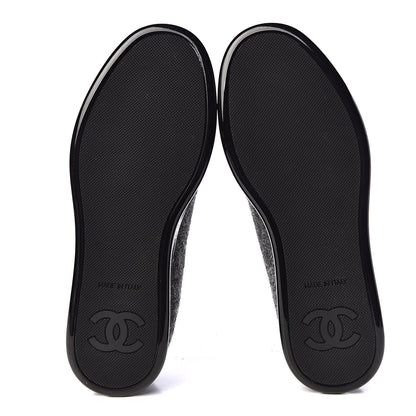 Chanel Fabric Calfskin Low Top Sneakers 39 Dark Grey 8 of 9