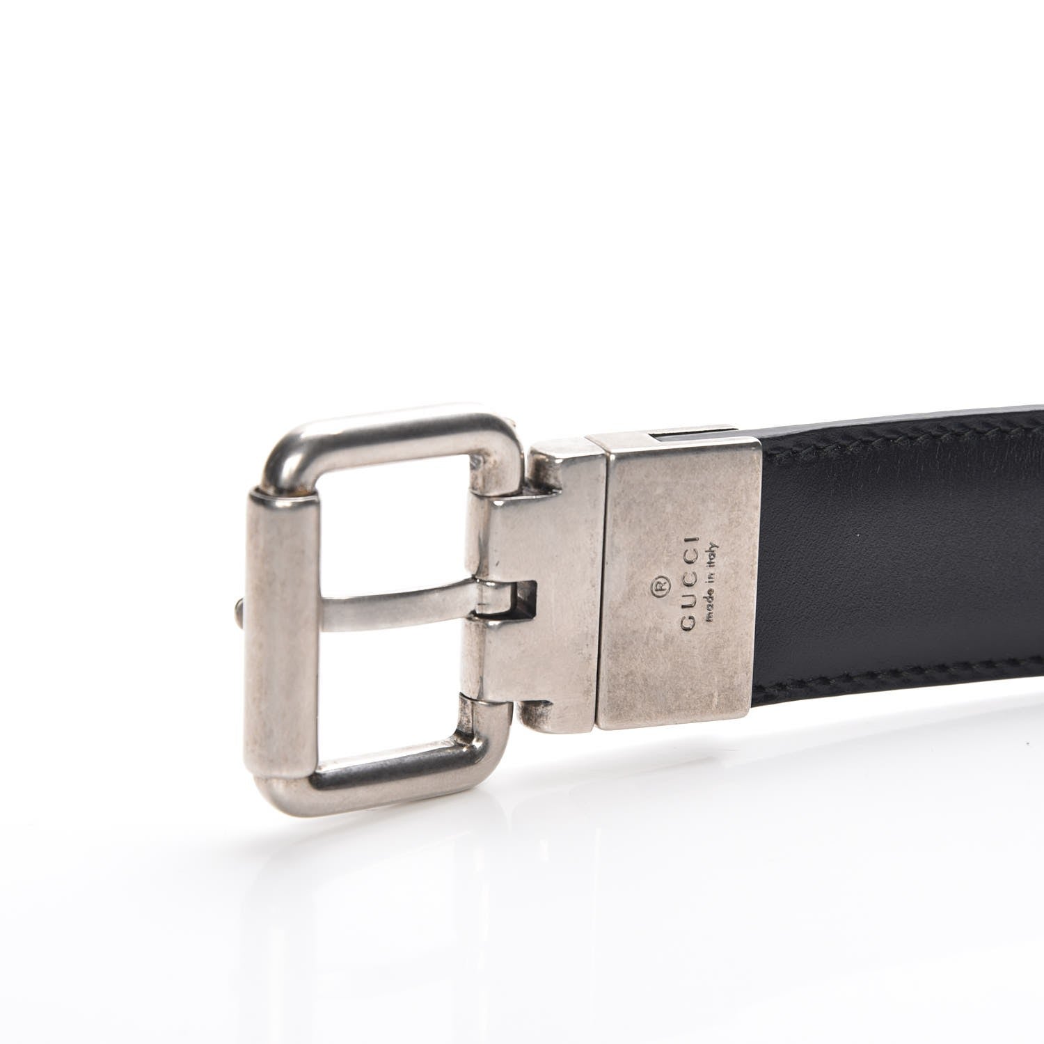 Gucci Selleria Calfskin GG Supreme Monogram Reversible 30mm Belt Black Beige Ebony 6 of 6