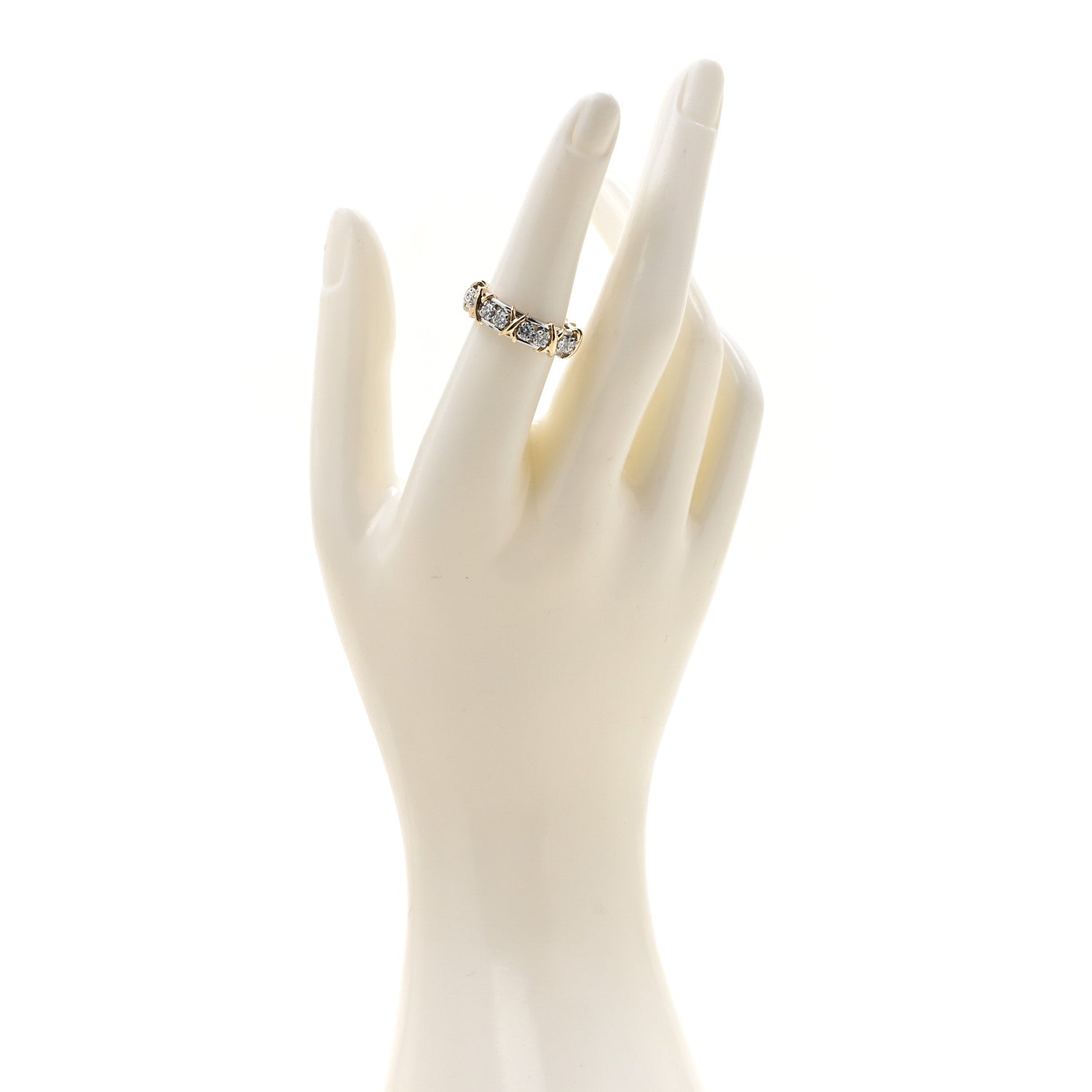 Tiffany Platinum 18K Yellow Gold Diamond Schlumberger Sixteen Stone Ring 54 7 2 of 5