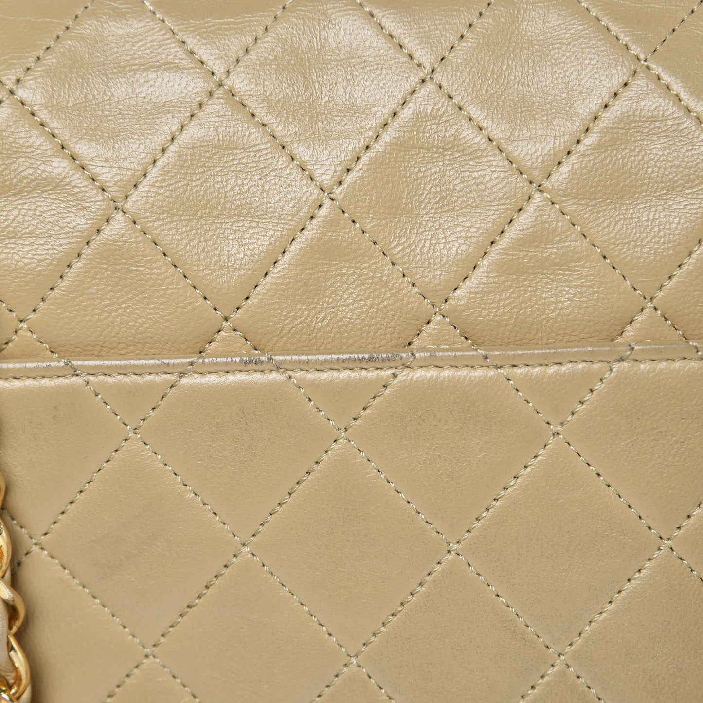 Lambskin Quilted Medium Single Flap Beige