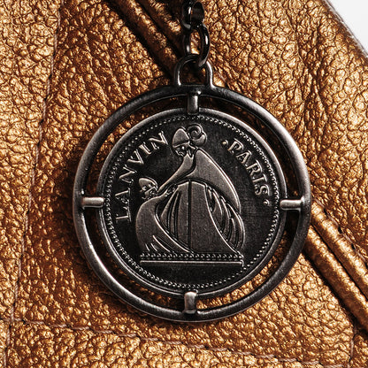 Lanvin Metallic Sheepskin Quilted Pouch Bronze 8 of 9