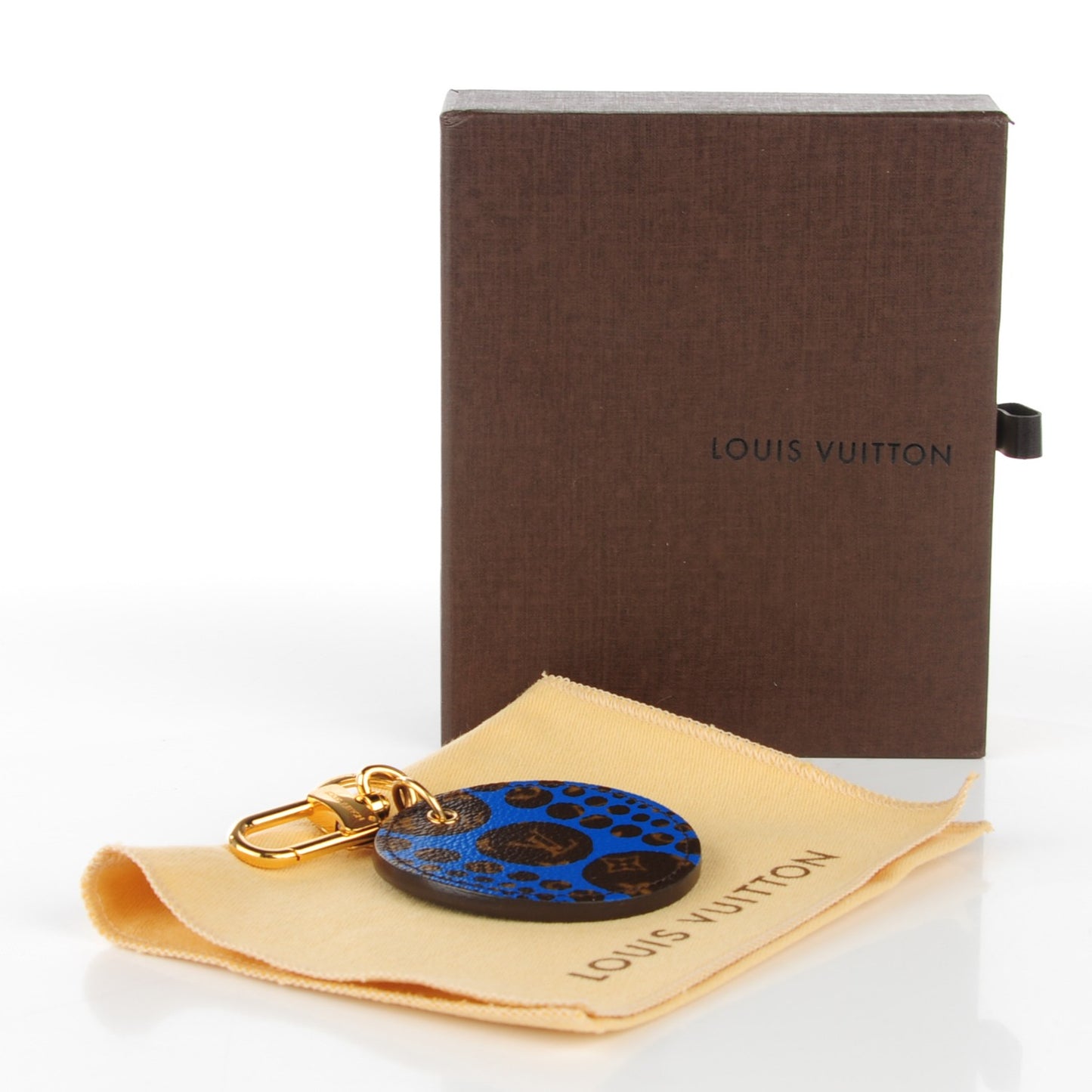 Monogram Kusama Pumpkin Dots Key Ring Blue