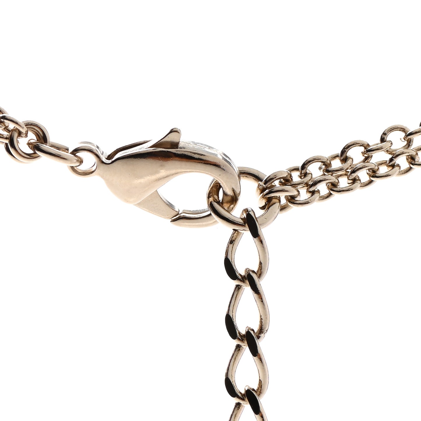 Pearl Crystal CC Multi Strand Necklace Gold