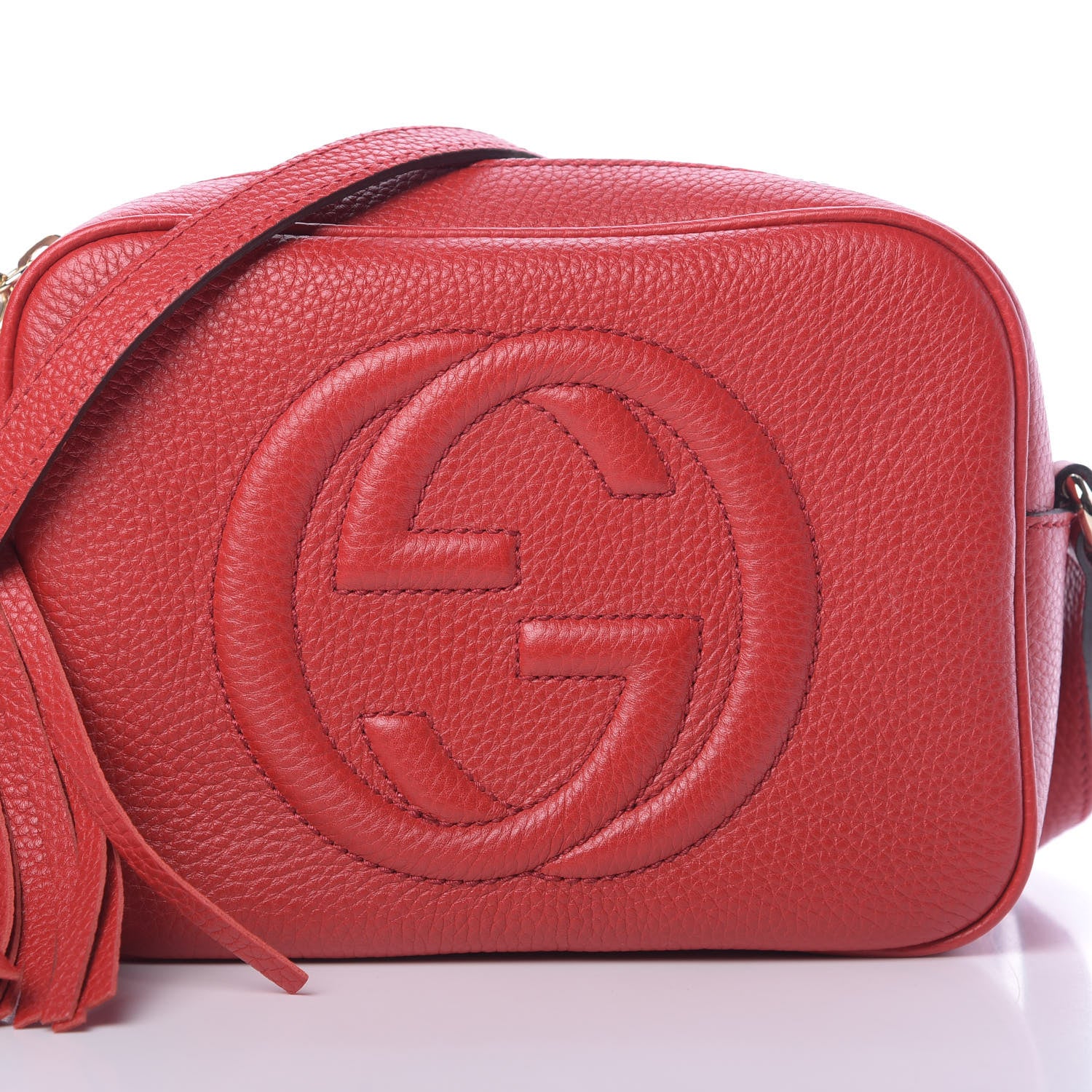 Gucci Pebbled Calfskin Small Soho Disco Bag Vibrant Red 8 of 10