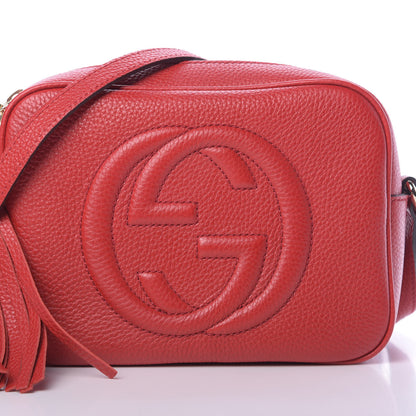 Gucci Pebbled Calfskin Small Soho Disco Bag Vibrant Red 8 of 10