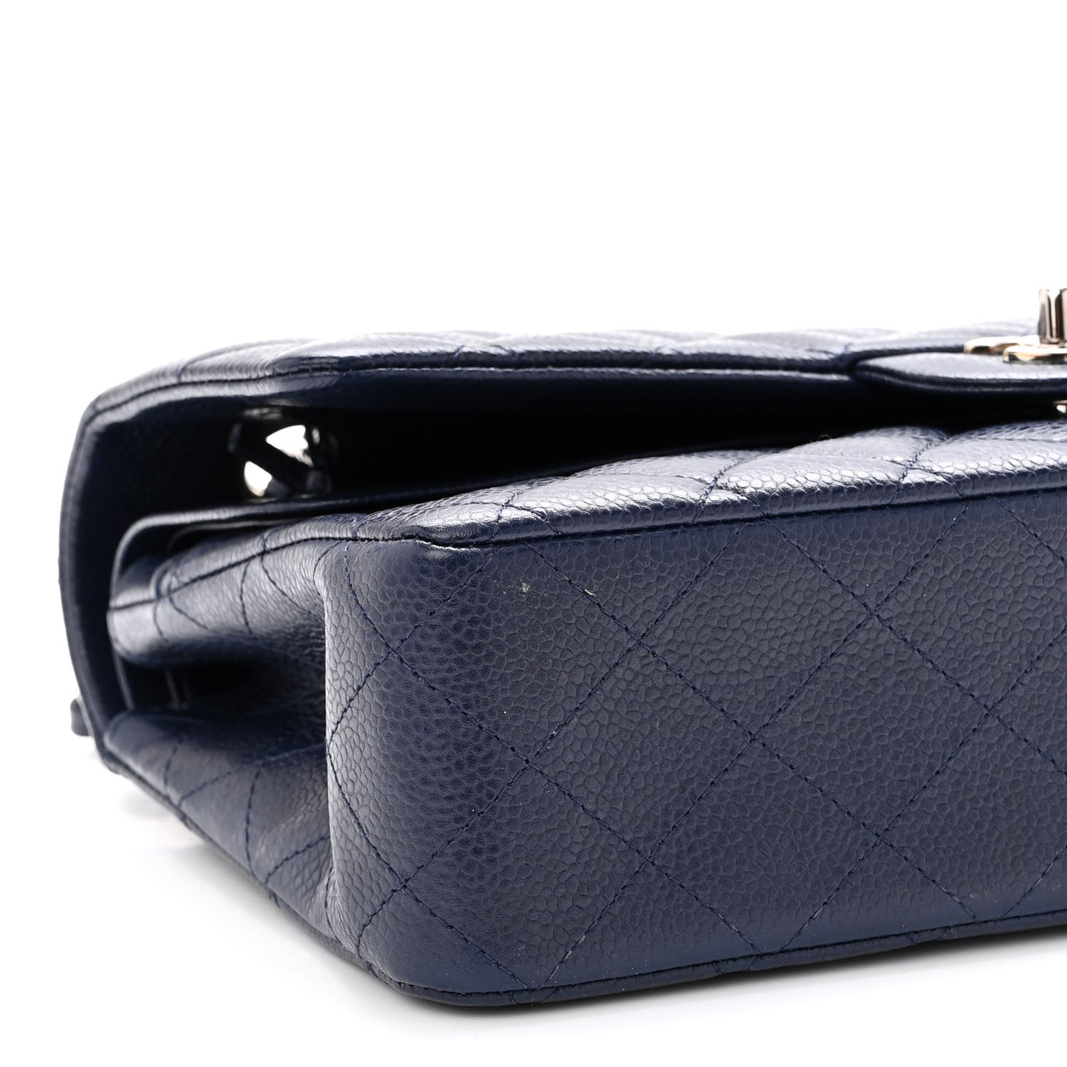 Chanel Caviar Quilted Medium Double Flap Navy 8 of 9