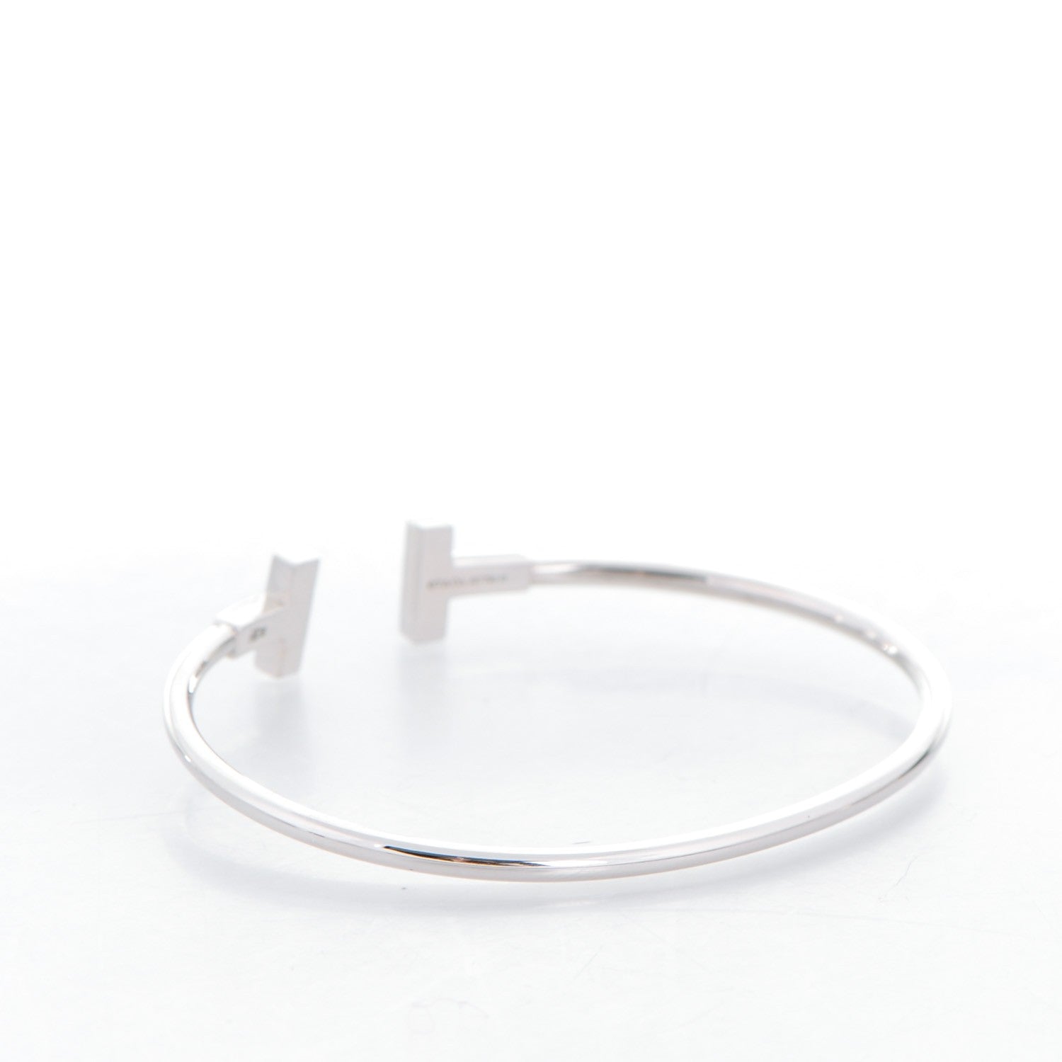 Tiffany 18K White Gold Diamond T Wire Bracelet 3 of 6