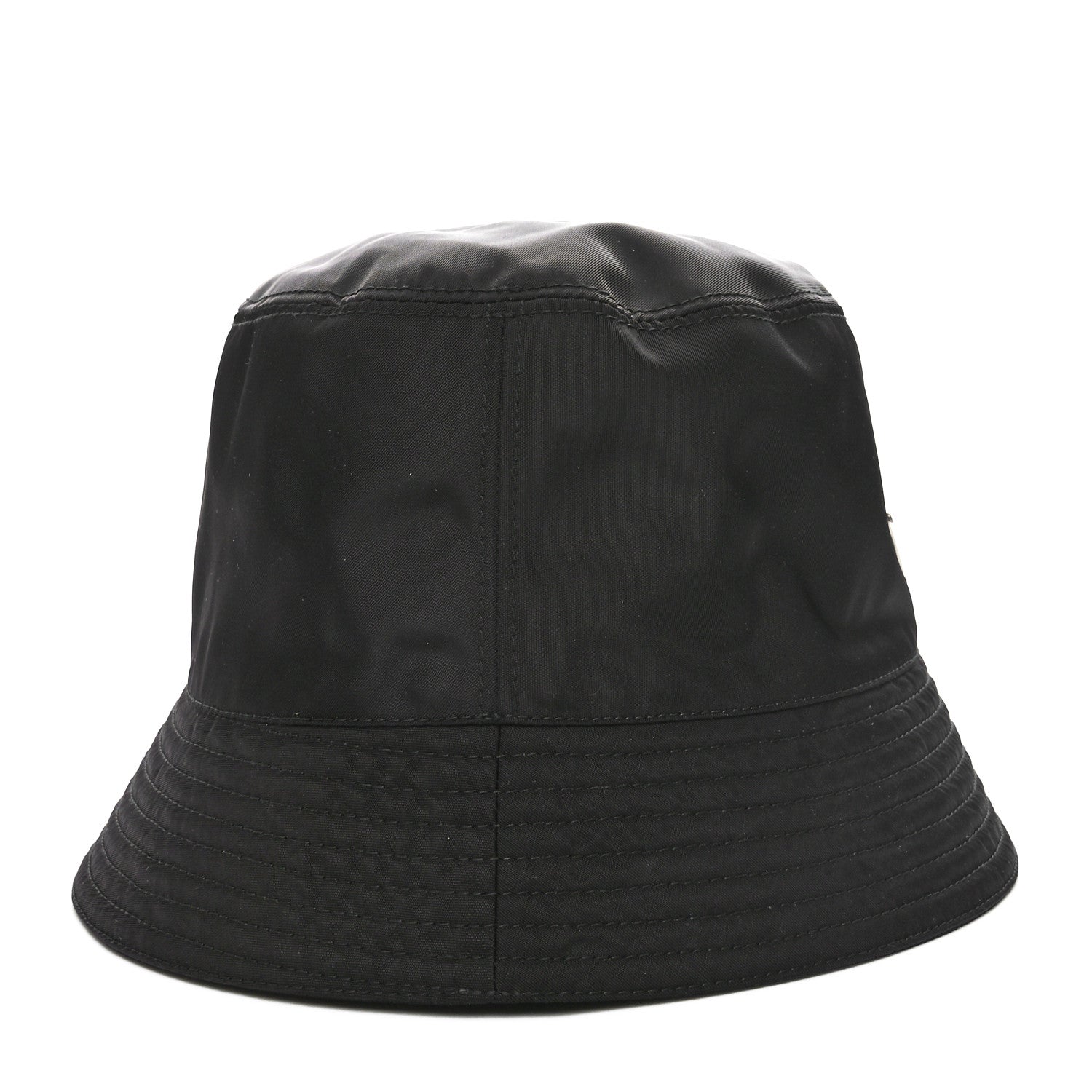 Prada Re-Nylon Metal Triangle Logo Womens Bucket Hat L Black 5 of 9