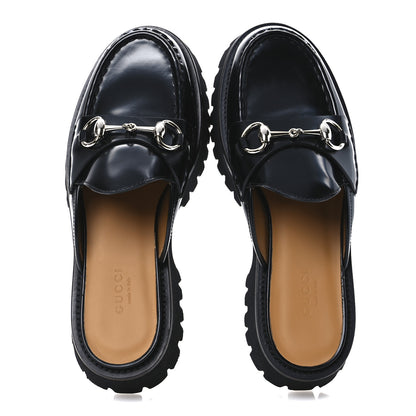 Gucci Magnum Calfskin Womens Horsebit Platform Mules 36 Black 2 of 11