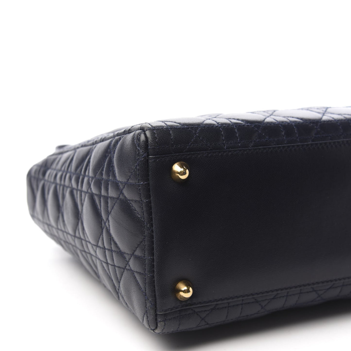 Lambskin Cannage Large Lady Dior Navy Blue