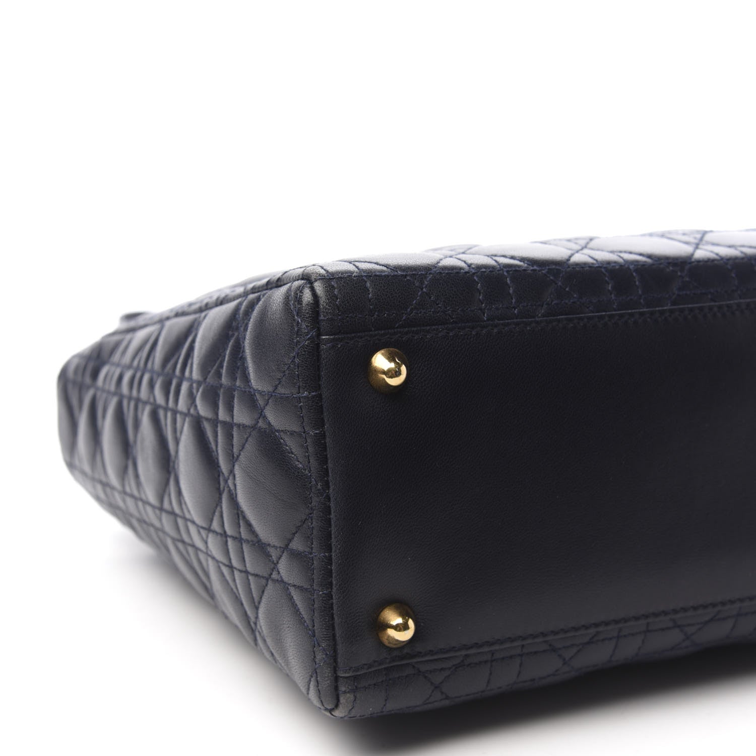 Christian Dior Lambskin Cannage Large Lady Dior Navy Blue 6 of 11