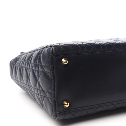 Christian Dior Lambskin Cannage Large Lady Dior Navy Blue 6 of 11