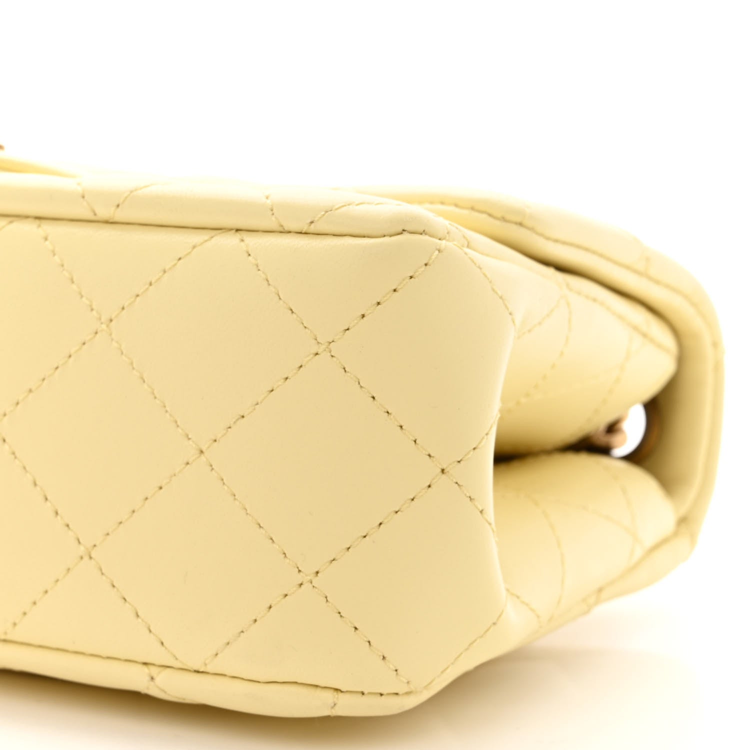Chanel Lambskin Quilted Mini Rectangular Sweet Camellia Flap Yellow 10 of 11