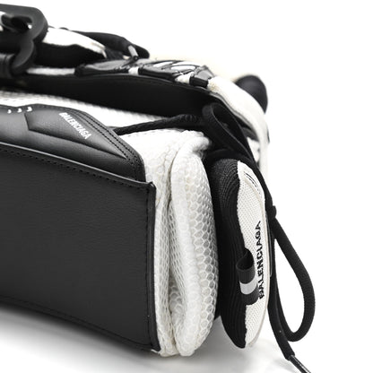 Balenciaga Faux Calfskin Fabric Small Sneakerhead Top Handle Bag Black White 10 of 10